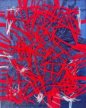 Load image into Gallery viewer, Contemporary art, abstract painting “Blue &amp; Red Tapestry”
