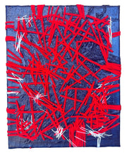 Load image into Gallery viewer, Contemporary art, abstract painting “Blue &amp; Red Tapestry”
