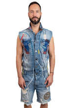 Load image into Gallery viewer, Denim cropped jumpsuit by Bosko
