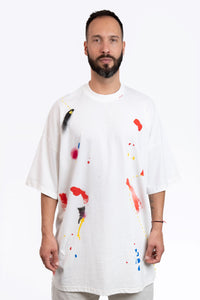 One-of-kind white short sleeve T-shirt by Bosko