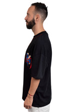 Load image into Gallery viewer, One-of-kind black short sleeve T-shirt by Bosko
