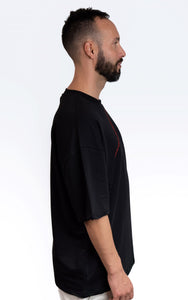 One-of-kind black short sleeve T-shirt by Bosko
